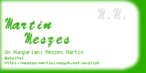 martin meszes business card